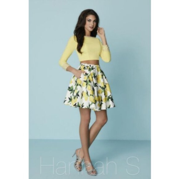 Hannah S 2 Piece Homecoming Fun Fashion Lemon Dress Size 4 . - Picture 1 of 16